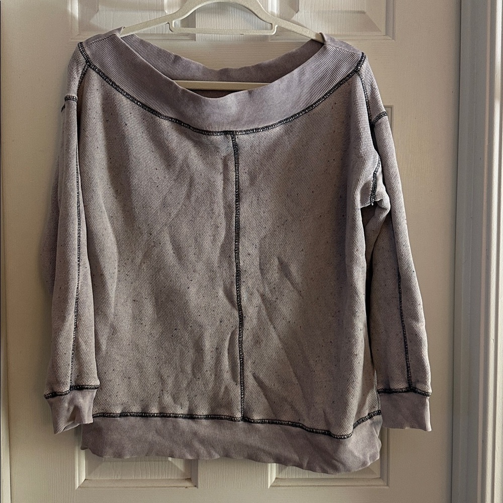 Anthropologie pilcro off the shoulder slouchy sweatshirt lilac XXS - Picture 4 of 7